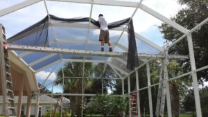 Pool cage re-screening Jacksonville Florida