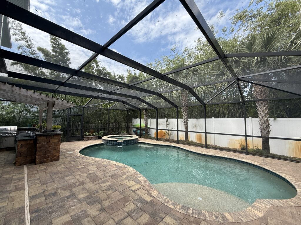 Completed pool cage rescreening project